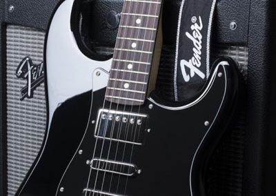fender guitar and amp