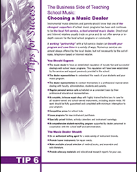 The Business Side of Teaching School Music: Choosing a Music Dealer