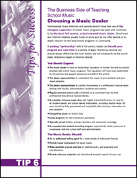 The Business Side of Teaching School Music: Choosing a Music Dealer
