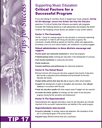 Supporting Music Education: Critical Factors for a Successful Program