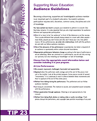 Supporting Music Education: Audience Guidelines