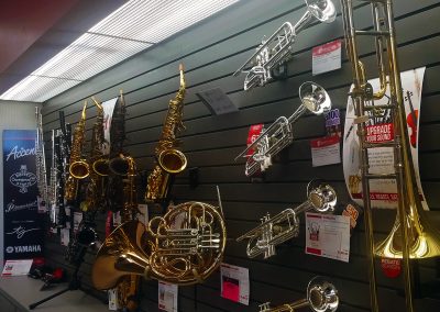 coralville IA brass instrument wall