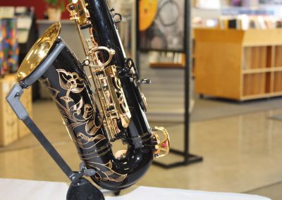 Engraved Saxophone, West Music Coralville, IA 2018