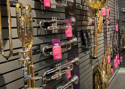 Wide selection of brass and woodwinds